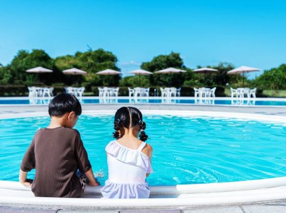 水深35cmのプールもご用意。安心して楽しめます。