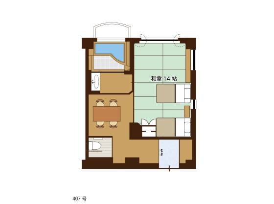 露天風呂付客室　和(なごみ)間取り