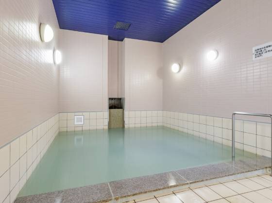 源泉かけ流しの大浴場。（14時～24時、翌朝6時～9時）